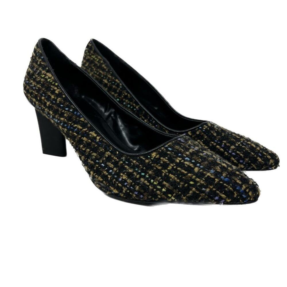 Logo by Lori Goldstein Liza Tweed Pointed Toe Pumps 8.5M Academia Career Preppy